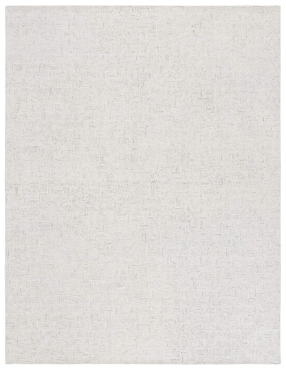 SAFAVIEH Area Rug 8x10 - Micro-Loop Collection - Large - Light Grey & Ivory, Handmade Wool, Ideal for Living Room, Bedroom, Office, Dining Space (MLP537F)