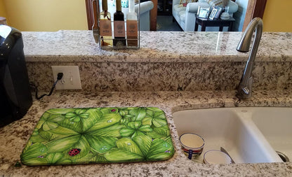 Caroline's Treasures BB5754DDM Shamrocks and Ladybugs Dish Drying Mat, Absorbent Pad for Kitchen Counter (14 x 21",