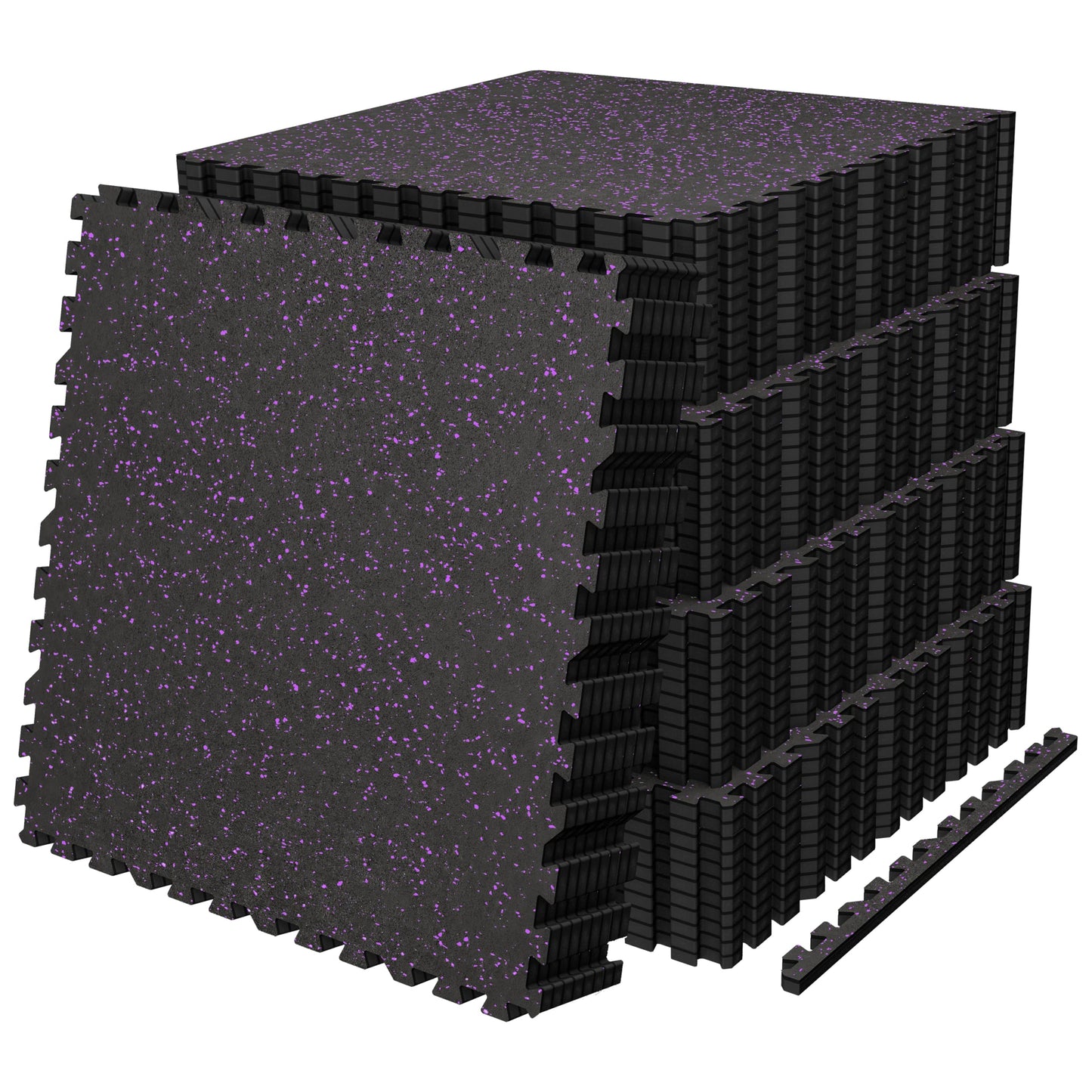 AIRHOP 0.56in Thick 192 Sq Ft Exercise Equipment Mats, 48 Tiles Upgraded Rubber Top with High Density EVA Foam, Large Interlocking Puzzle Gym Flooring for Home Gym, Heavy Weight Workout, 24 x 24in