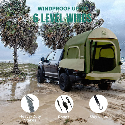 Niphean Truck Bed Tent for Camping 5.5ft-8ft for 2+1 People, 2 Mins Fast Setup Inflatable Pickup Truck Tent, PU 3000mm Waterproof & High-Strength Windproof, Spacious Interior for Multi-Landscape