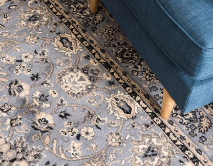 Unique Loom Sialk Hill Collection Area Rug - Washington (9' 10" x 13' 1" Rectangle Gray/Black)
