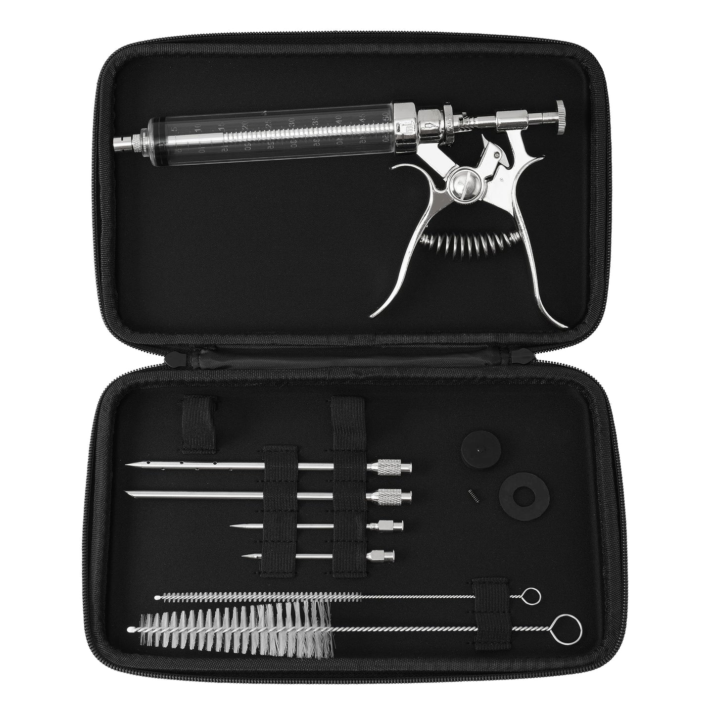 Azolize Meat Injector Gun Kit for Smoking & Grilling - BBQ Meat Turkey Injector with Case, Instruction Book - Professional Brisket Flavor Injector Syringe - Marinade Meat Injector