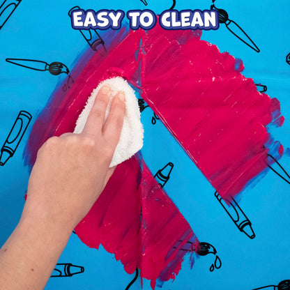 READY 2 LEARN Messy Mat | Protect Tables and Floors While Crafting | Washable High Chair Mat | Waterproof | Reusable and Lightweight | 60”L x 60”W