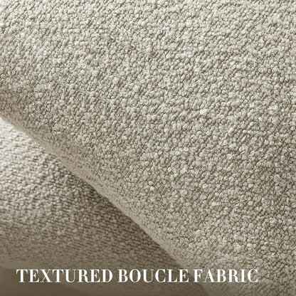 20 20 Inch Set 2, Cozy Throw Pillow Covers x of Beige Decorative Accent Solid Boucle Textured Pillow Cover, Neutral