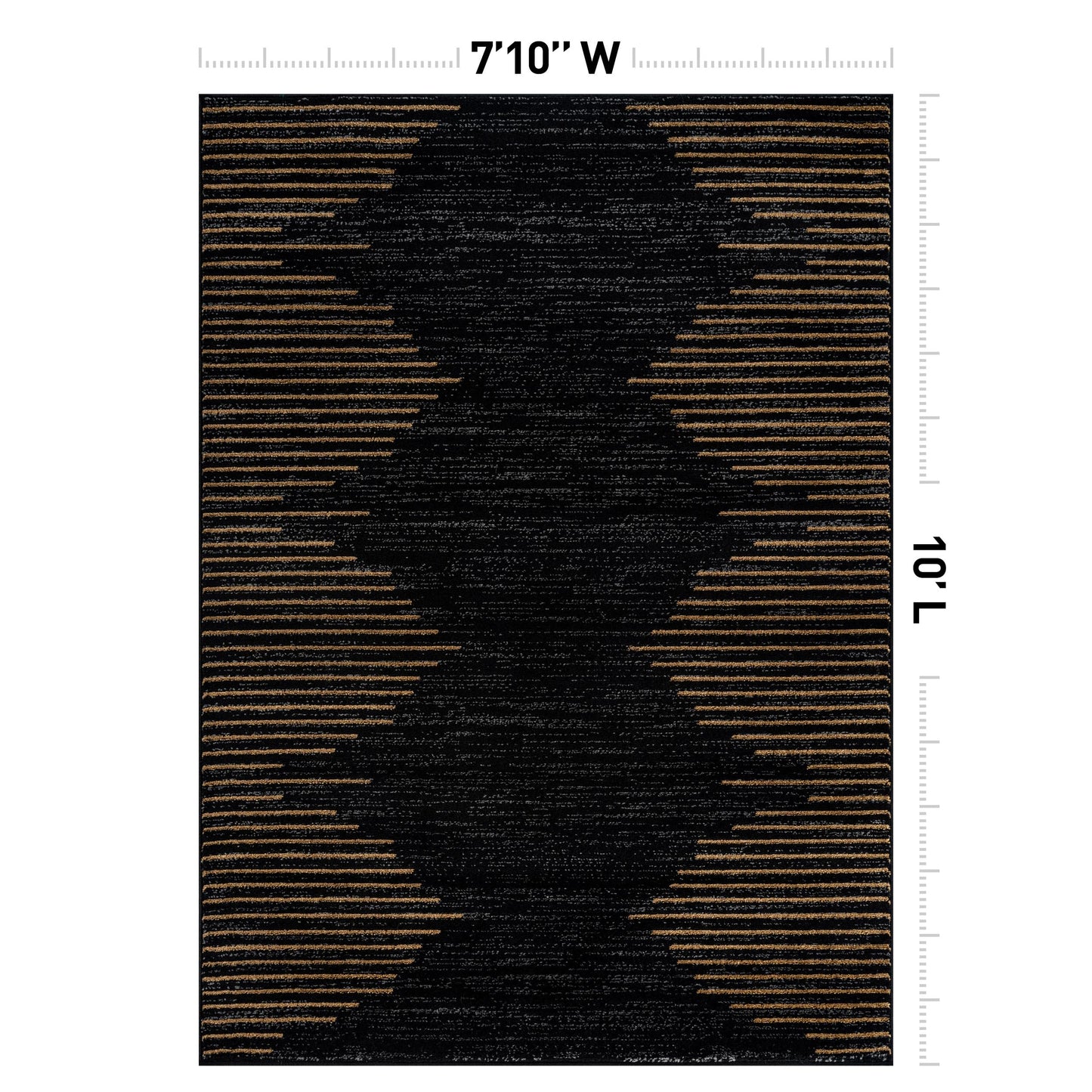 Rugshop Bohemian Stripe Stain Resistant High Traffic Living Room Kitchen Bedroom Dining Home Office Area Rug 7'10" x 10' Camel