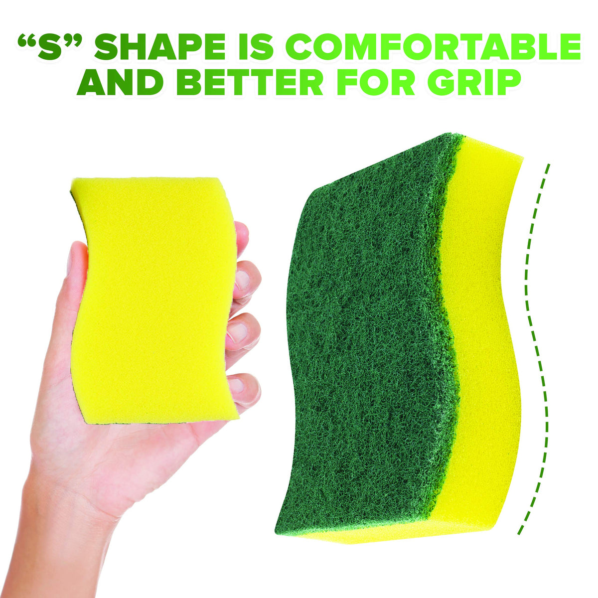 (24 Pack) Heavy Duty Scrub Sponges by SCRUBIT – Kitchen Dish, Sink and Bathroom Cleaning Scrubber Sponge - with Non-Smell Scouring Pad [New Packaging]