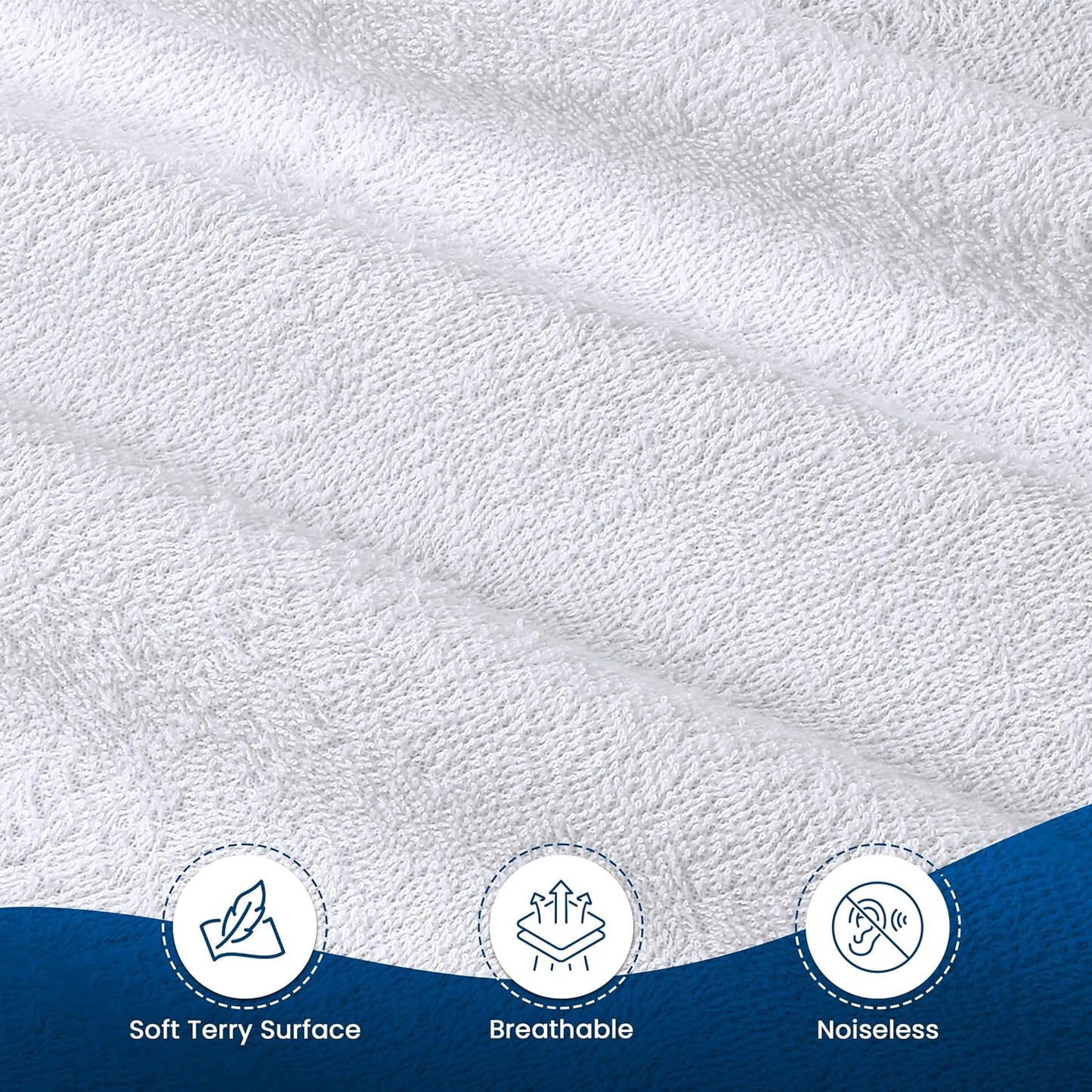 200 17" California King Size Mattress Protector Waterproof, Premium GSM Terry Mattress Cover, Soft & Breathable Bed