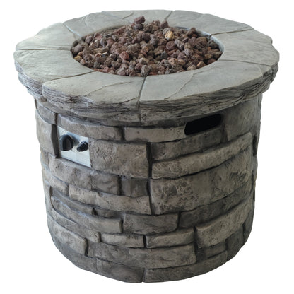 Christopher Knight Home Angeles Outdoor Circular Fire Pit - 40,000 BTU, Grey