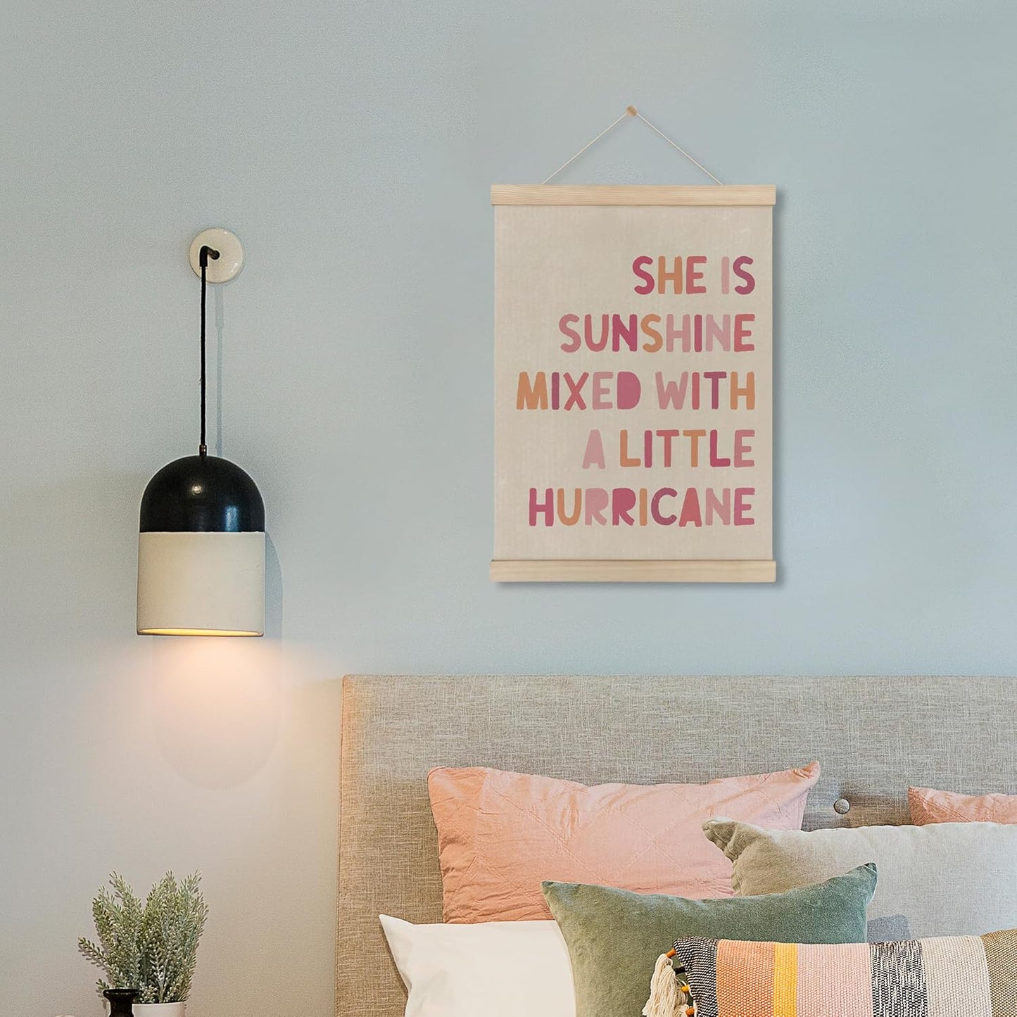 12x16 Inch HRQKO She is Sunshine Poster Hanger Frame, Pink Girls Room Wall Decor, Sunshine Nursery Posters Wall Art
