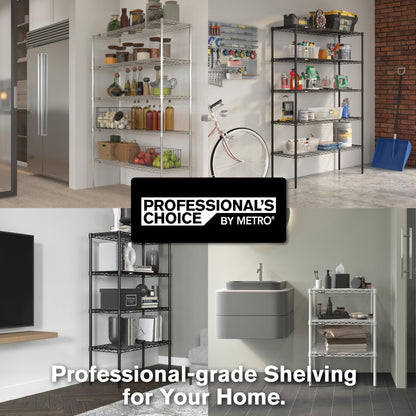 Metro Professional's Choice Commercial-Grade NSF Shelving Unit - Multipurpose Adjustable Wire Shelf for Home, Garage, Kitchen and More - 4 Shelves, 14" W x 36" L x 54" H - Black