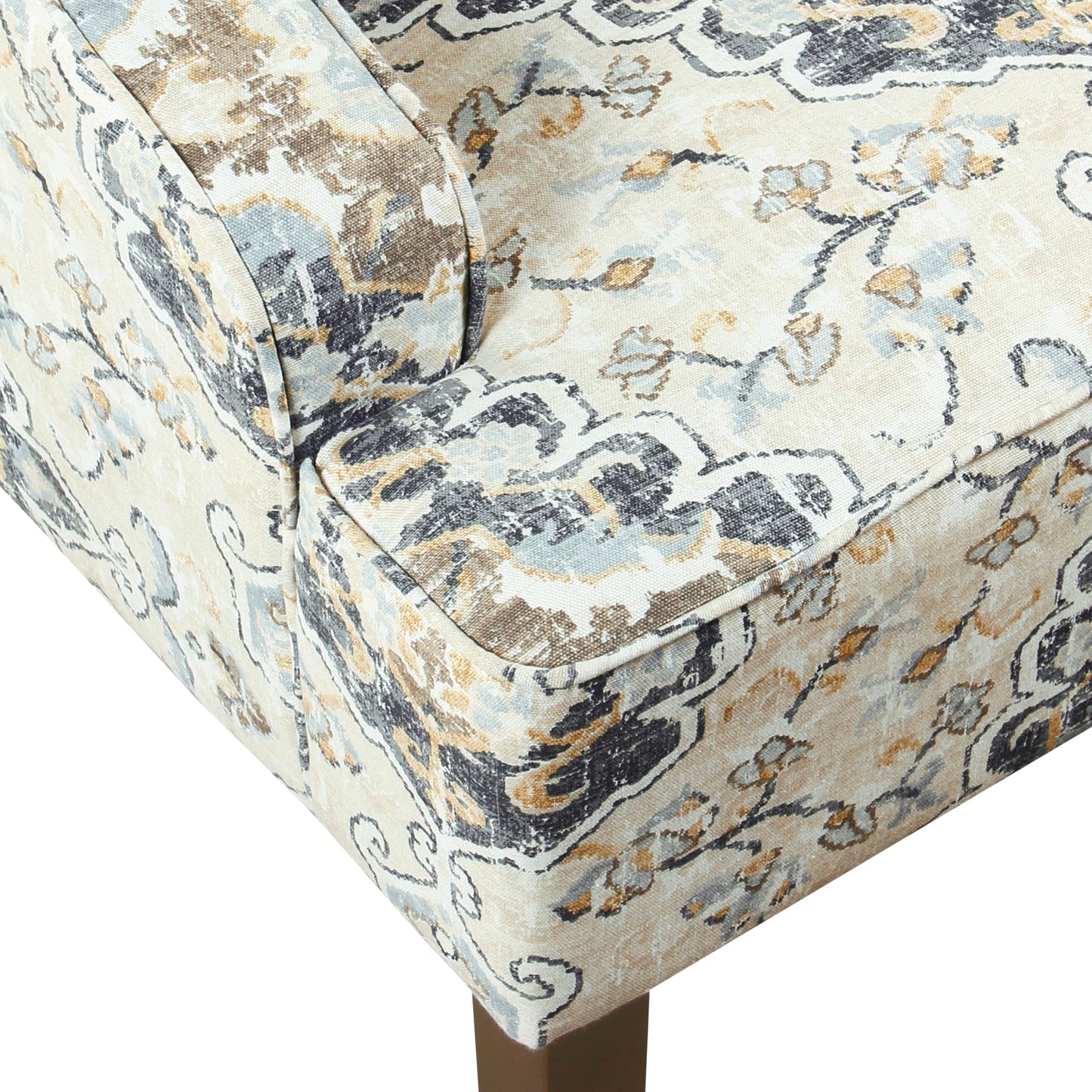Homepop Home Decor Upholstered Swoop Arm Accent Chair,Antique Ebony