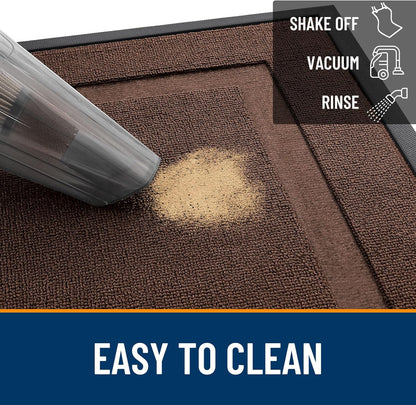 OLANLY Waterproof Front Door Mat - All-Season Indoor/Outdoor Doormat, Easy Clean, 47x23, Chocolate Brown