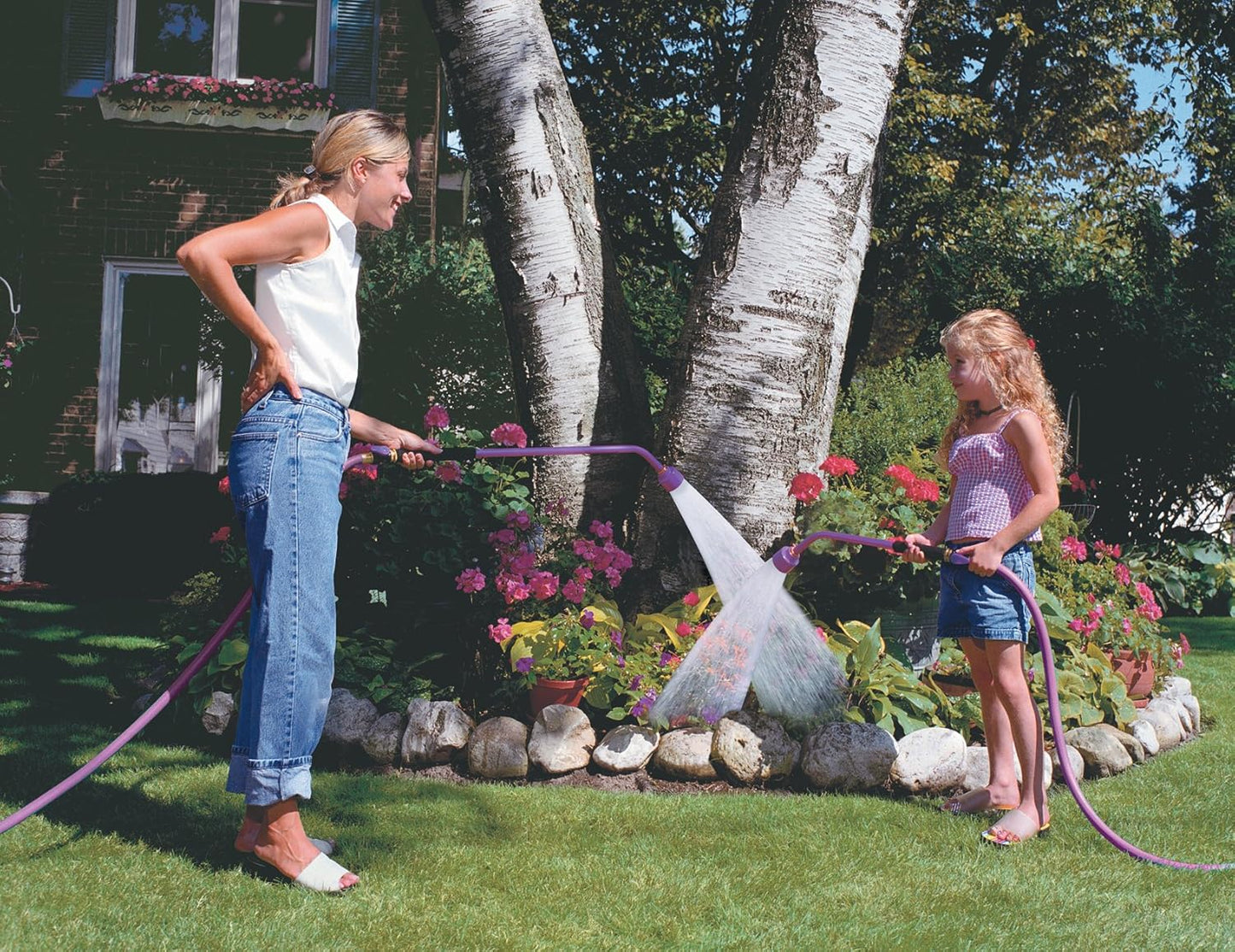 Dramm 30 8 Sunrise Soft Rain Watering Spray Wand Long, Berry Gentle Full-Flow Spray with Shut-Off Valve & Foam Grip