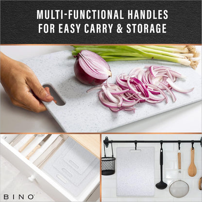 BINO Cutting Board - 3-Piece Chopping Boards, BPA-Free Plastic, Durable, Dishwasher Safe