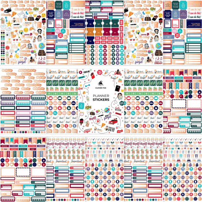 Clever Fox Planner Stickers – 1360+ Aesthetic Monthly, Weekly, Daily, Seasonal, Holiday & Journal Stickers – Journaling & Calendar Accessories for Women, Adults & School, 14 Sheets (Value Pack)