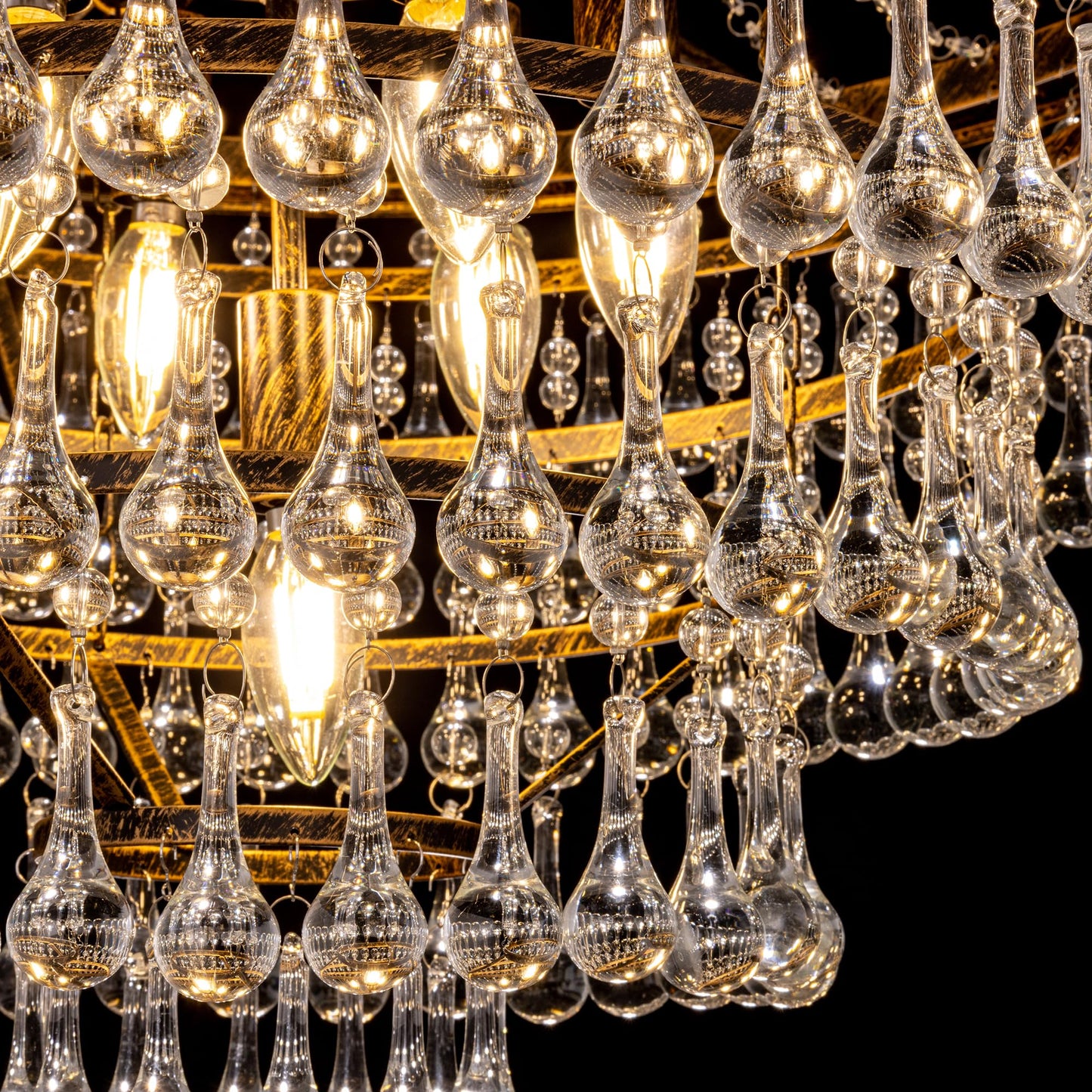 Wellmet French Empire Crystal Chandeliers, Antique Bronze Chandeliers 10 Lights, Rustic Farmhouse Chandelier High Ceiling Light Fixture for Entryway, Foyer, Dining Room, Staircase (Bronze, 28 Inches)