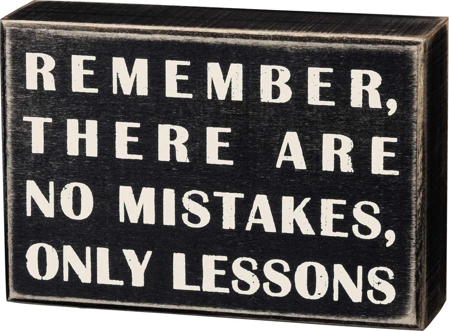 Primitives by Kathy 17399 Classic Box Sign, 6 x 4-Inches, No Mistakes Home Decor