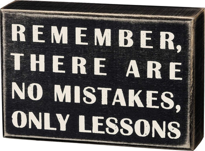 Primitives by Kathy 17399 Classic Box Sign, 6 x 4-Inches, No Mistakes Home Decor