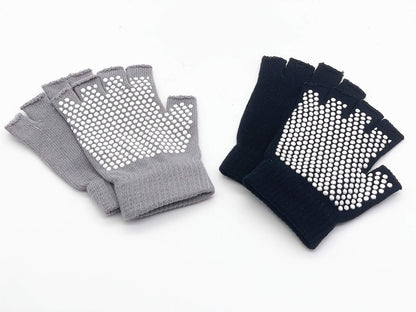 YL TRD V 2 Packs of Non Slip Fingerless Yoga Gloves Exercise Gloves Workout Gloves