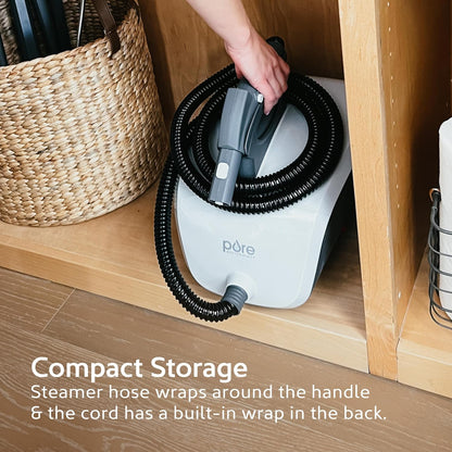 Pure Enrichment PureClean XL Rolling Steam Cleaner - 1.5L Heavy-Duty Steamer with 17 Accessories for Chemical-Free Deep Cleaning