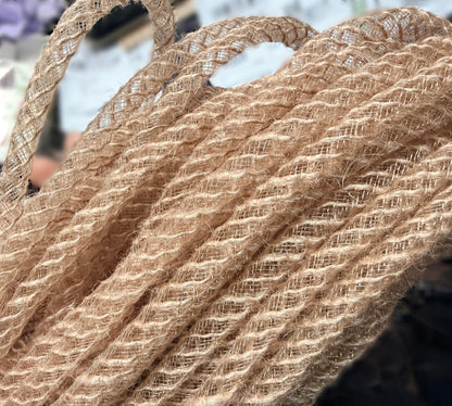 YYCRAFT Burlap Mesh Tube Deco Flex for Wreaths Cyberlox CRIN Crafts 8mm 3/8 Inch x 25 Yards,Natural