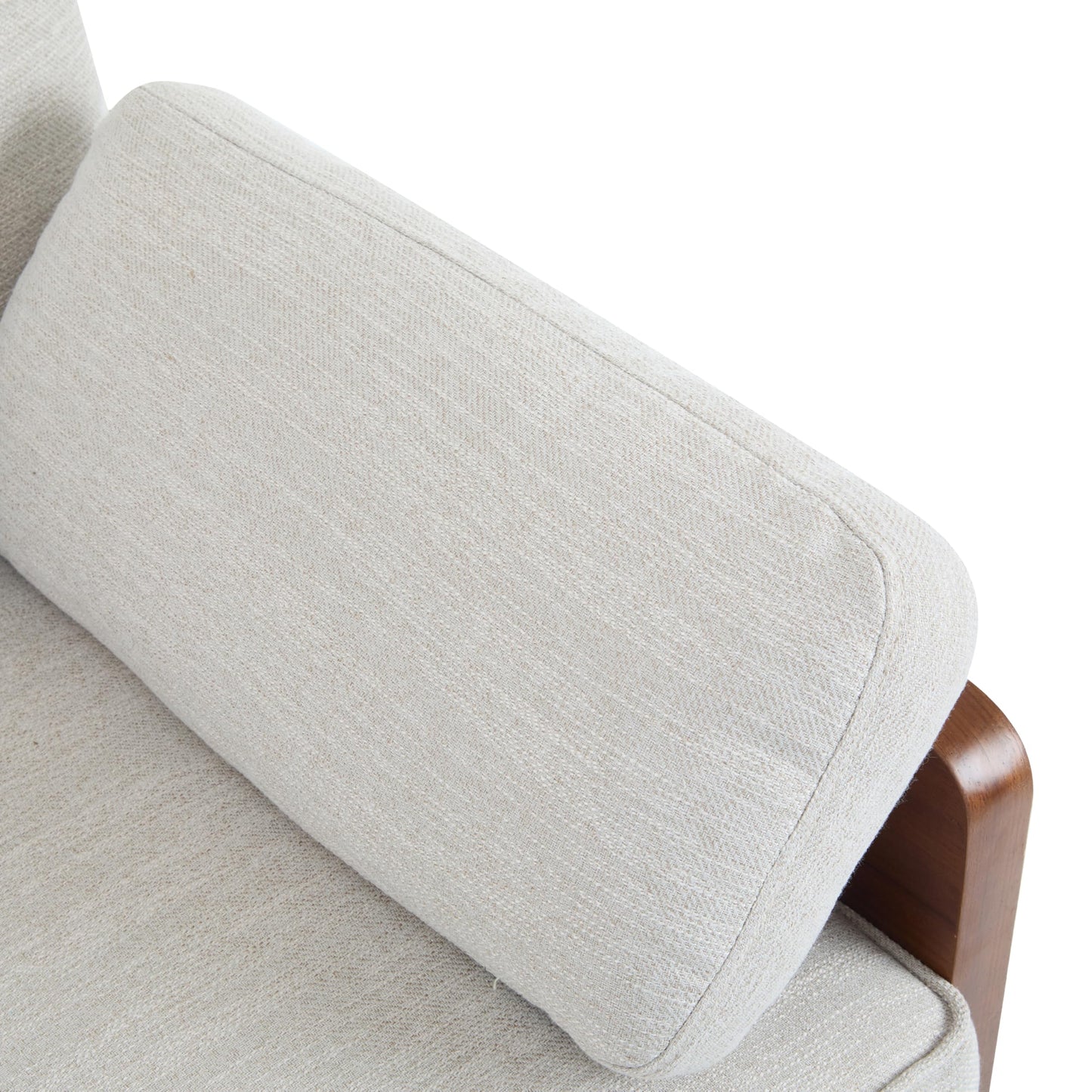 Christopher Knight Home Arboris Modern Rubberwood Frame, Fabric Upholstered Loveseat, Living Room/Bedroom/Apartment Couch/Sofa with Toss/Back Pillows and Removable Cushions, Beige+Light Walnut