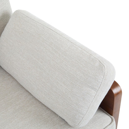 Christopher Knight Home Arboris Modern Rubberwood Frame, Fabric Upholstered Loveseat, Living Room/Bedroom/Apartment Couch/Sofa with Toss/Back Pillows and Removable Cushions, Beige+Light Walnut