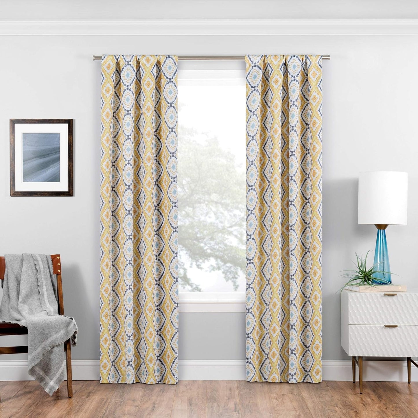 ECLIPSE Morrow Room Darkening Curtains for Bedroom, 37" x 63" Thermal Insulated Light Blocking Single Panel