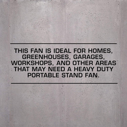 Hurricane Pro High-Velocity Oscillating Metal Stand Fan w/ 3-Speed Setting, 20" - Heavy-Duty Cooling Pedestal Unit w/ 4500 CFM, Adjustable Tilt & Height for Home, Garage, Gym & Workshop