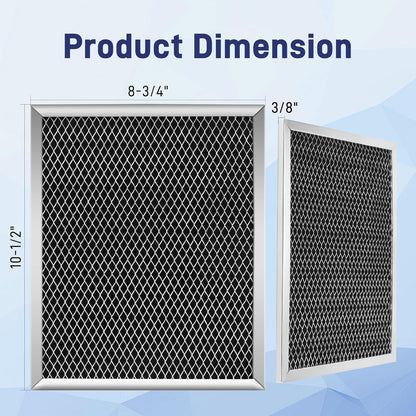 97007696 Range Hood Filter for Bro.an Range Hoods - Aluminum Mesh & Activated Carbon Cotton, 2 Pack, 8-3/4 x 10-1/2 x