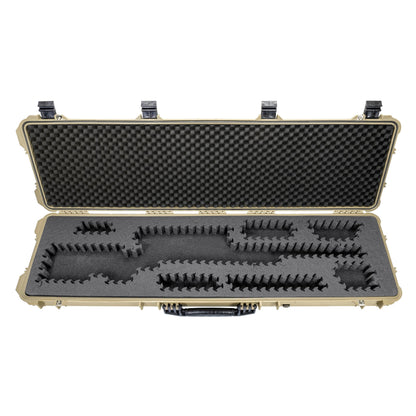 Eylar 44” Hard Rifle Case Equipped With Ragar Reconfigurable & Reusable XP Crosslinked Foam Insert, Waterproof, Shockproof Meets TSA Requirements (Tan)