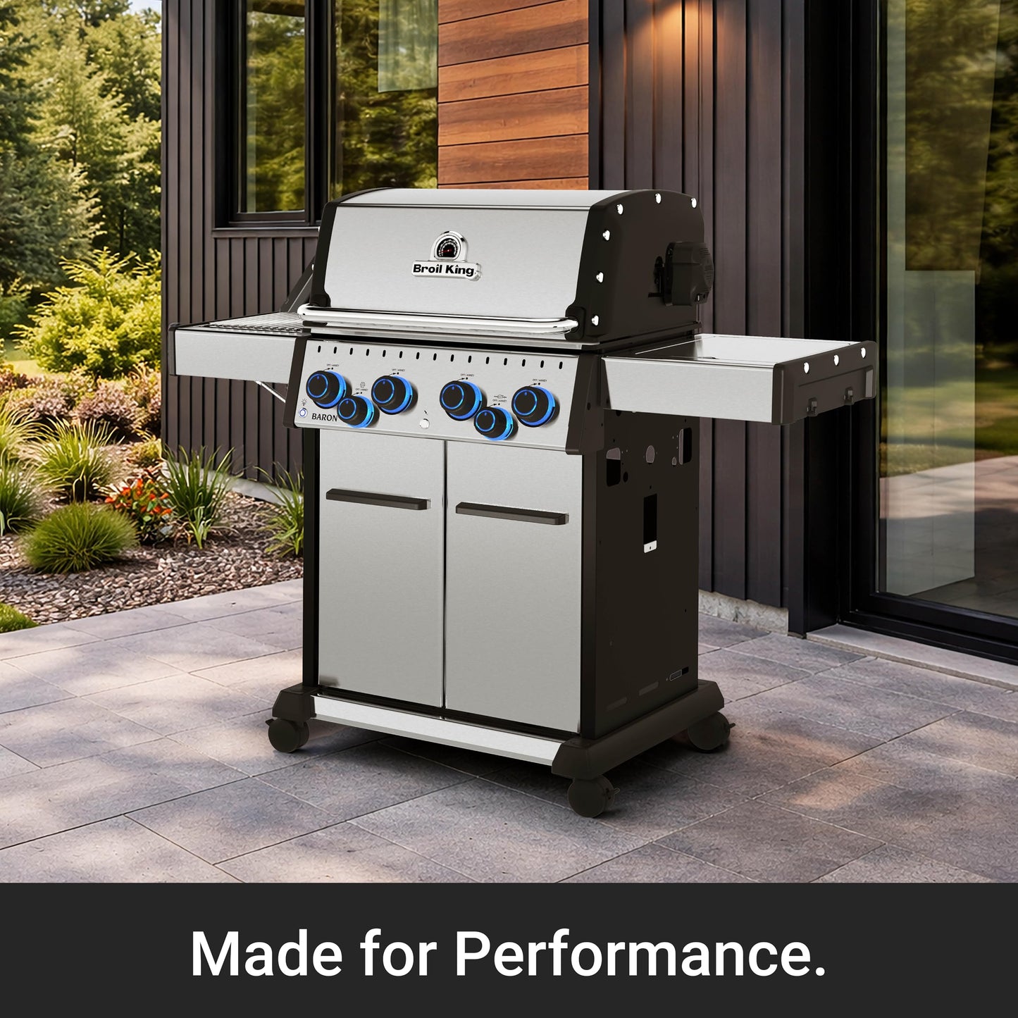 Broil King 677344 Baron S 490 Pro IR 4-Burner Pellet Ready Propane Gas Grill in Stainless Steel with Infrared Infrared Side Burner and Rear Rotisserie Burner