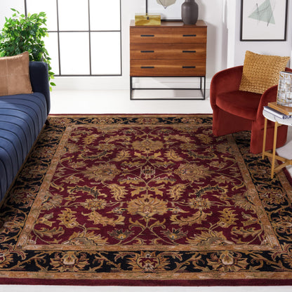 SAFAVIEH Heritage Collection Area Rug - 7'6" x 9'6", Red & Black, Handmade Traditional Oriental Wool, Ideal for High Traffic Areas in Living Room, Bedroom (HG628C)