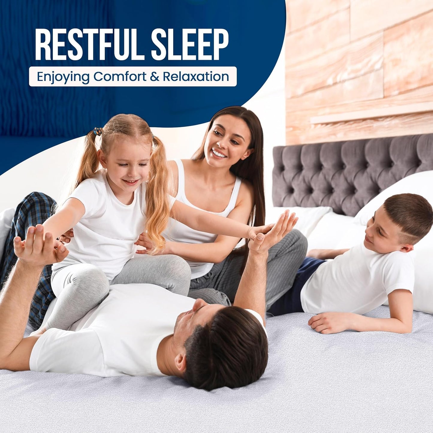 200 17" California King Size Mattress Protector Waterproof, Premium GSM Terry Mattress Cover, Soft & Breathable Bed