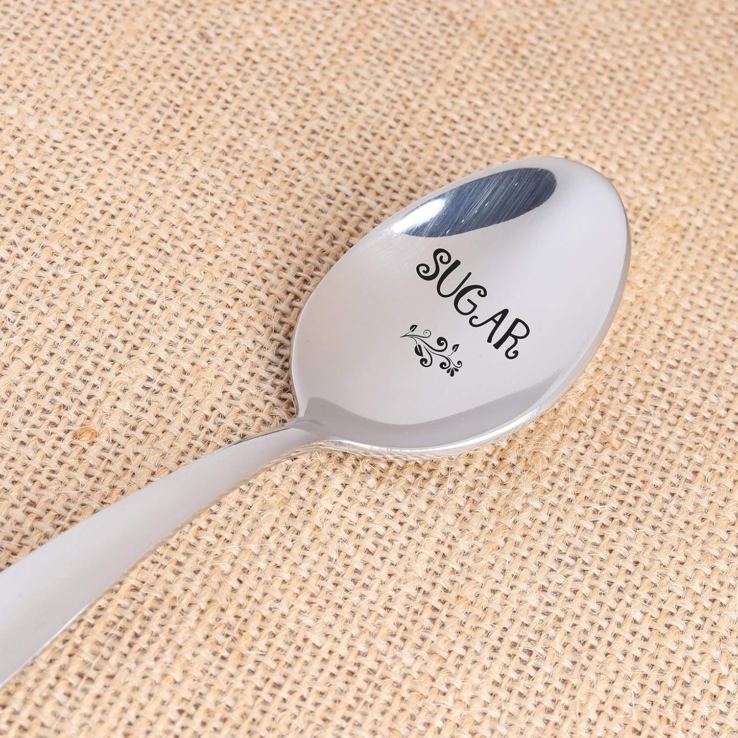 Gift for Best Friend | 7 Inch Sugar Engraved Stainless Steel Spoon for BFF, Valentine's, Wedding, Christmas