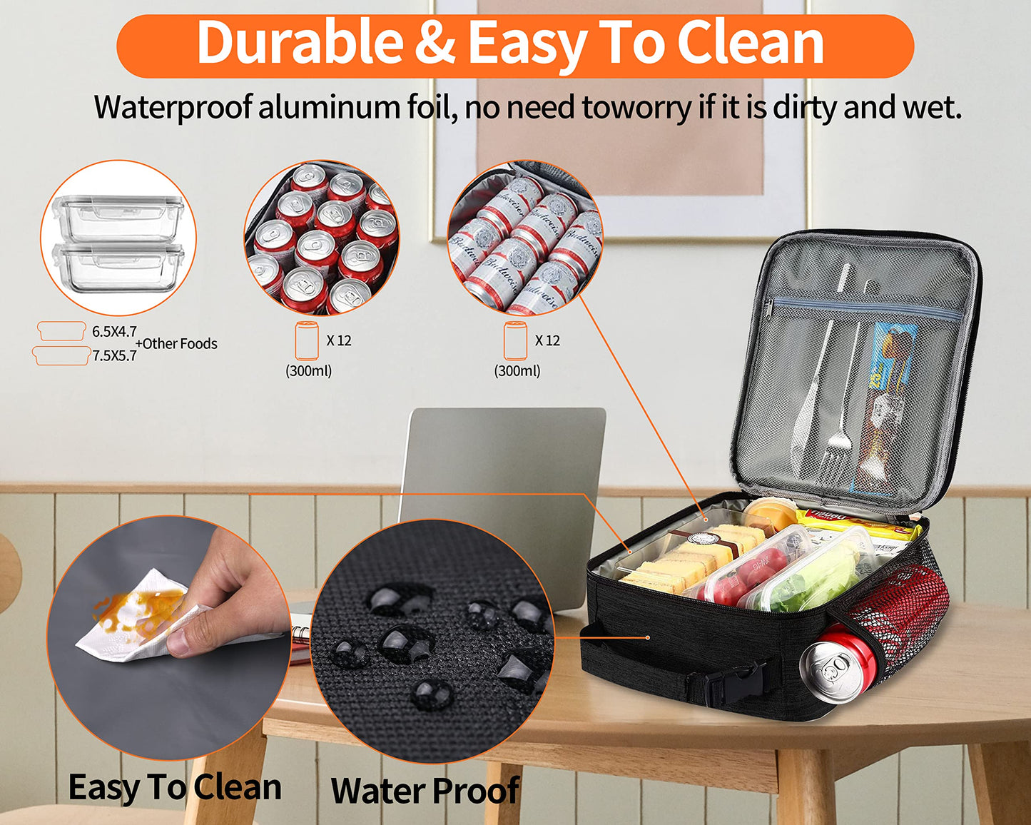 ZM-YOUTOO Lunch Box for Men - Reusable Lunch Bag Men Adult Women- Insulated Small LunchBox