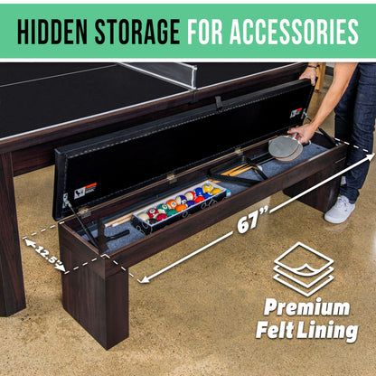 Storage Bench for GoSports 7 ft 3 in 1 Pool, Dining, & Table Tennis Combo Table