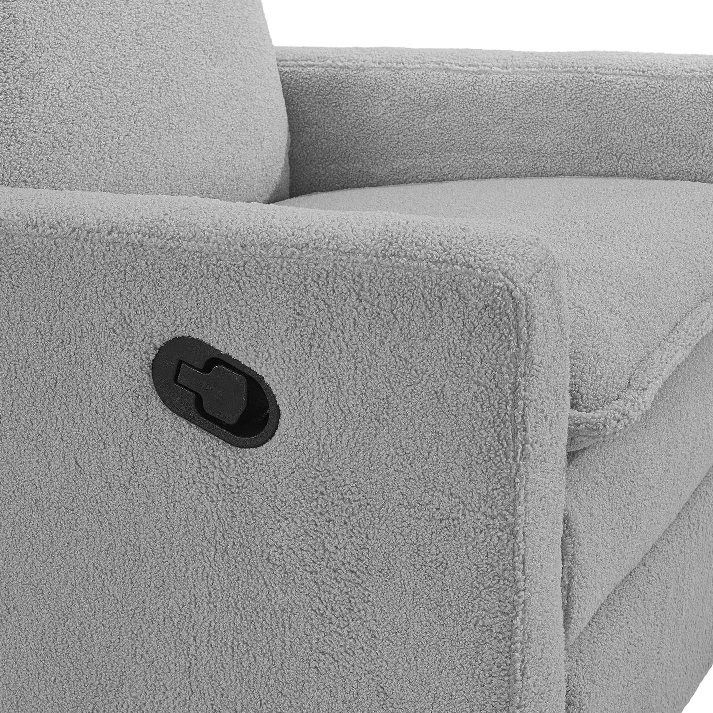 Oxford Baby Uptown Upholstered Glider Recliner Rocking Chair 360° Swivel for Nursery and Living Room - Boucle Koala Gray