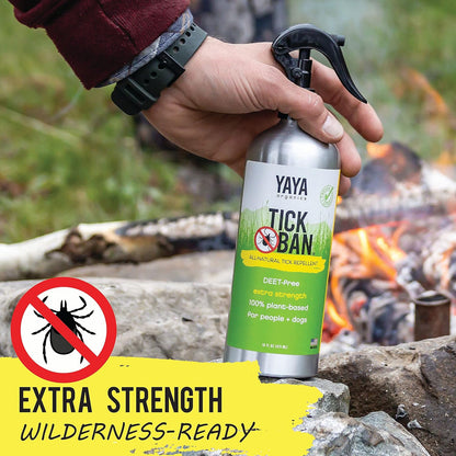 Yaya Organics All Natural Extra Strength Tick Repellent DEET Free - 16 Ounce Spray Bottle