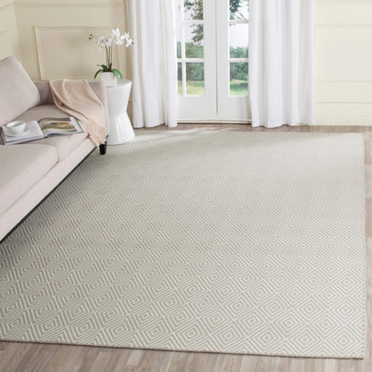 SAFAVIEH Area Rug 8x10 - Wilton Collection - Large - Light Grey & Ivory, Hand-Hooked Wool, Ideal for Living Room, Bedroom, Office, Dining Space (WIL715D)