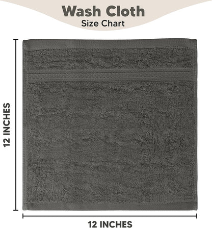 T & L Towel and Linen Mart 100% Set Pack 4, (12 12 Towel and Linen Mart Cotton - Wash Cloth - of Quick Dry, Luxurious