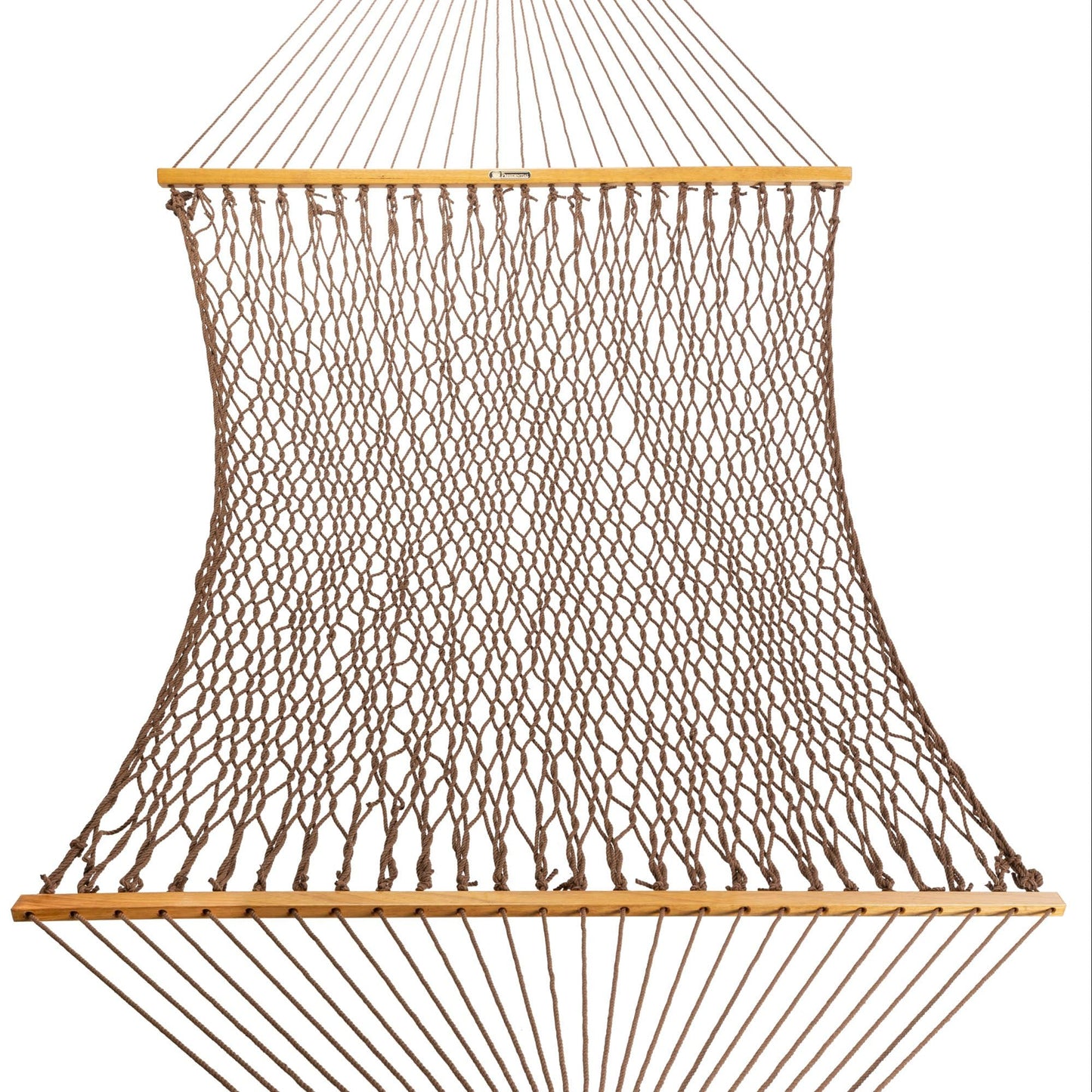 Original Pawleys Island Deluxe Antique Brown DuraCord Rope Hammock – 13 ft. x 65 in, 2-Person, 450 lb Capacity, Oak Spreader Bar, Zinc-Plated Hardware, Handcrafted in the USA