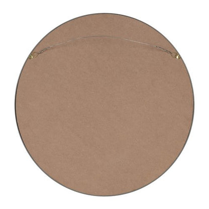 Kate and Laurel Travis Round Wood Wall Mirror, 21.6" Diameter, Navy Blue, Modern Wall Décor Accent