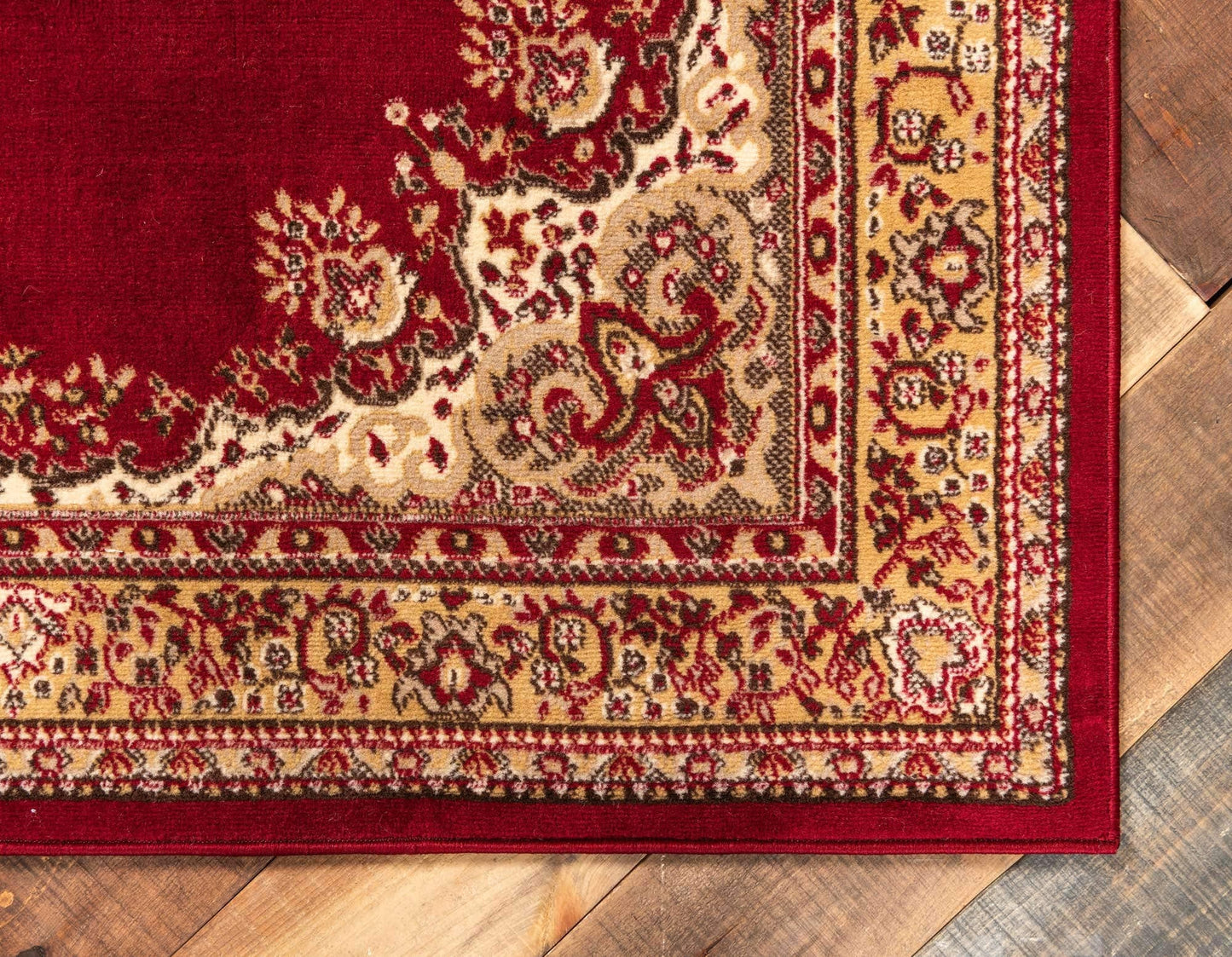 Unique Loom Reza Collection Traditional Persian Style Area Rug, 9 ft 10 in x 13 ft, Burgundy/Ivory