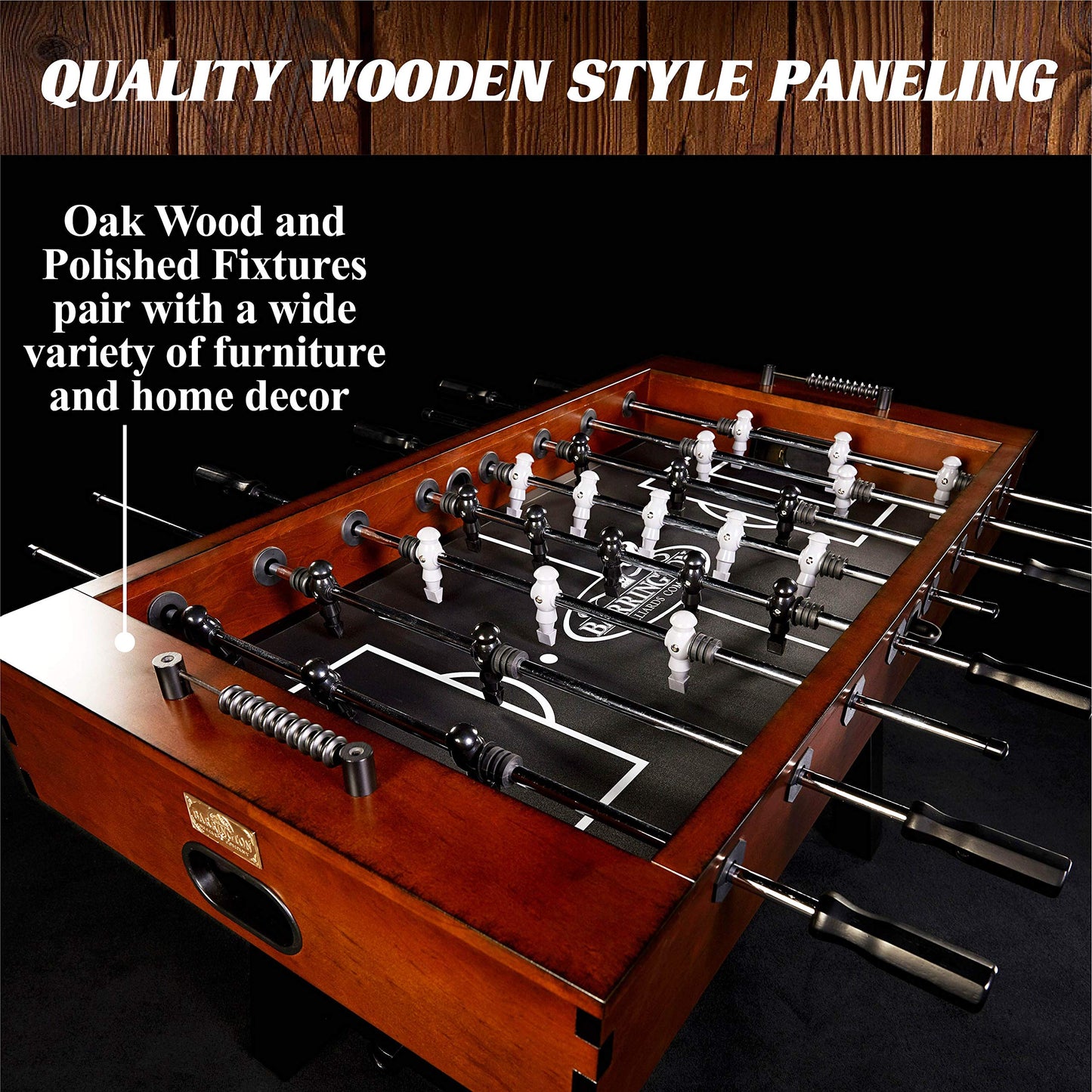 Barrington 56” Allendale Foosball Table Competition Size, Durable and Stylish with Tabletop Sports Soccer Balls, Perfect for Family Game Rooms