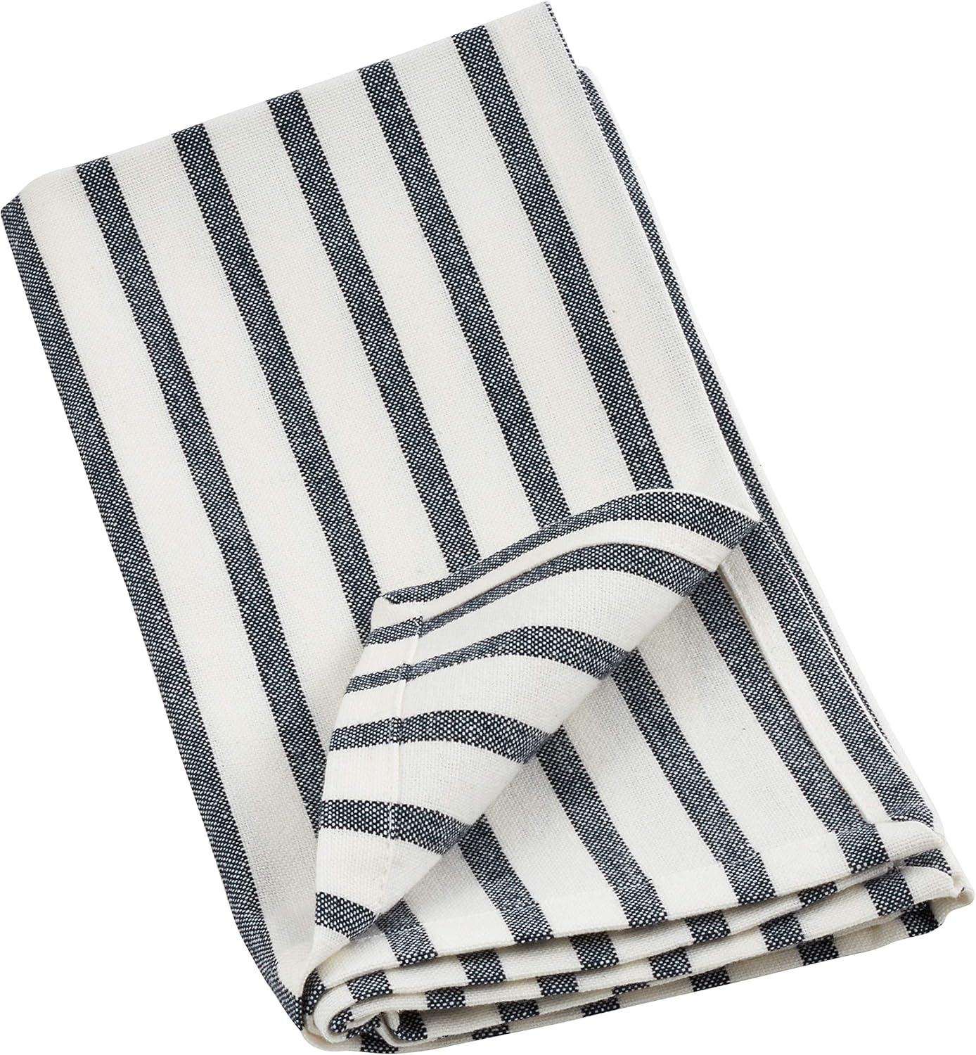 Saro Lifestyle Striped Design Cotton Table Napkin, Set of 4, 20", Navy Blue