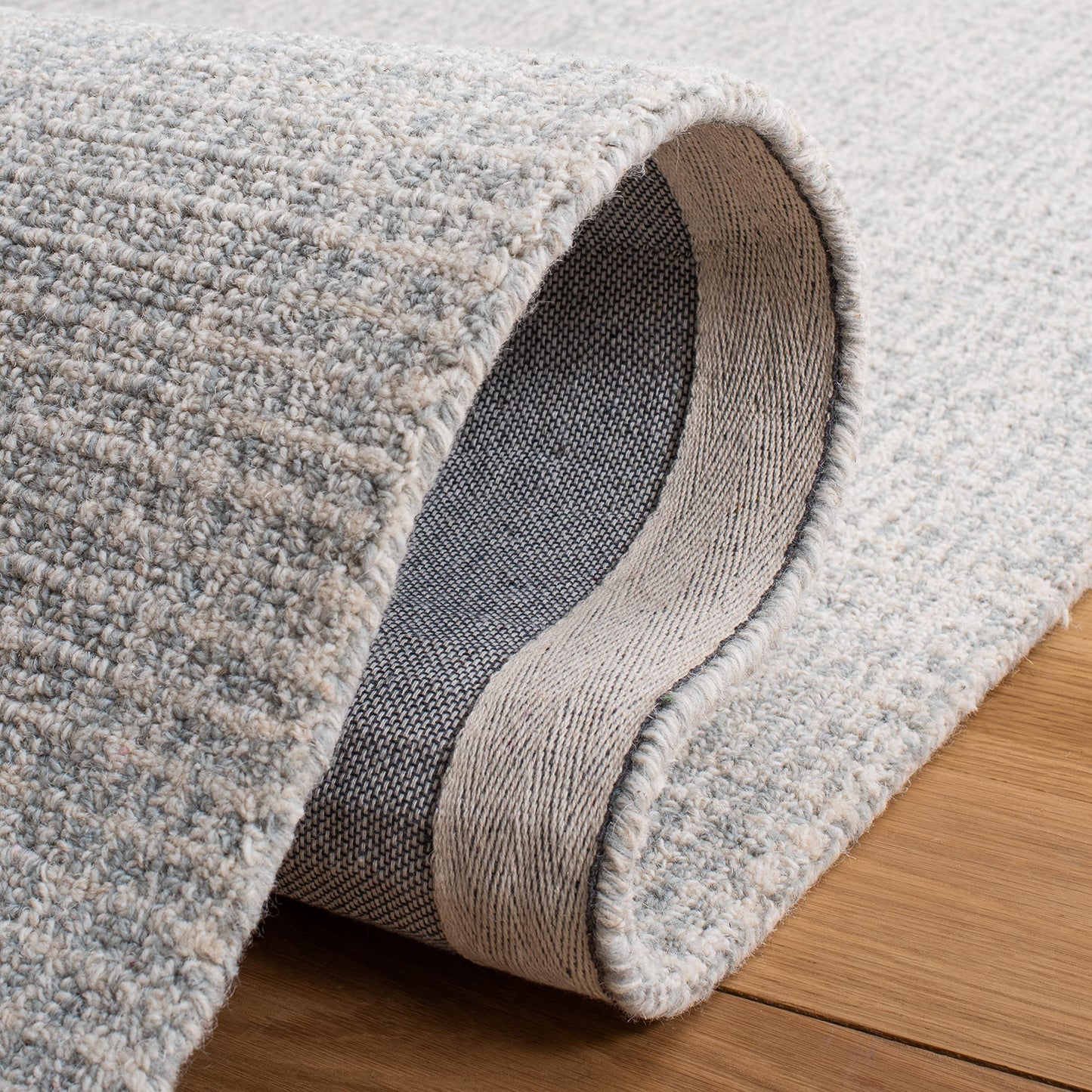 SAFAVIEH Abstract Collection Area Rug - 10' x 14', Light Grey & Ivory, Handmade Wool, Ideal for High Traffic Areas in Living Room, Bedroom (ABT468F)