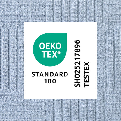 Town & Country Basics Basketweave Antimicrobial Terrycloth Kitchen Towel 4-Pack Set, Absorbent 100% Cotton, Machine Washable, Blue, 16"x28"