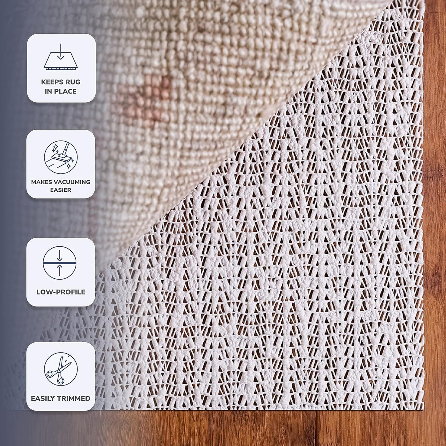 Slip-Stop Rug Grip Natural Premium Non-Slip Rug Pad Gripper, 2X3 FT for Hardwood Floors & Any Hard Surface