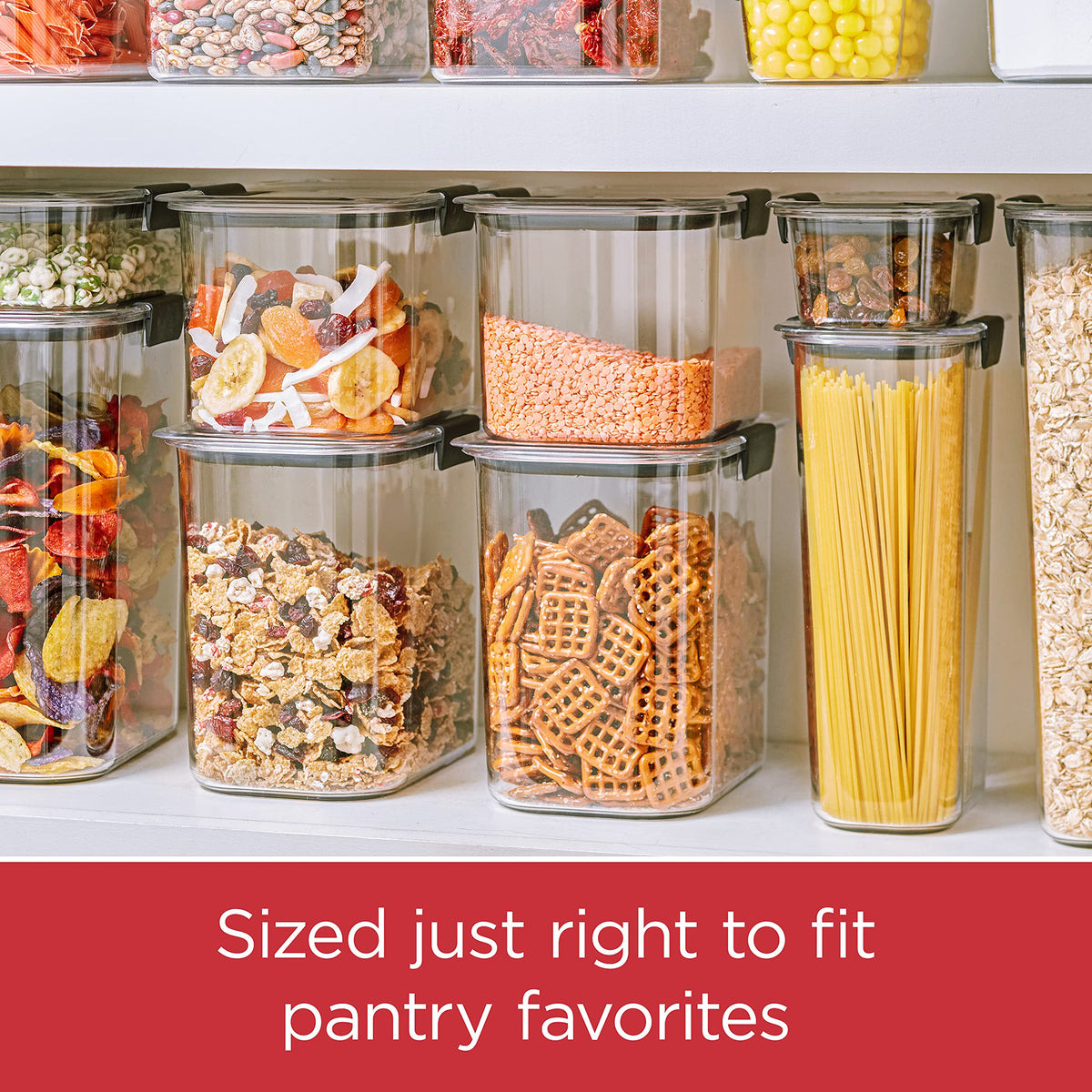 Rubbermaid Brilliance 16-Cup Airtight Food Storage Container with Lid Clear/Grey - optimal for pantry organization flour sugar and food storage